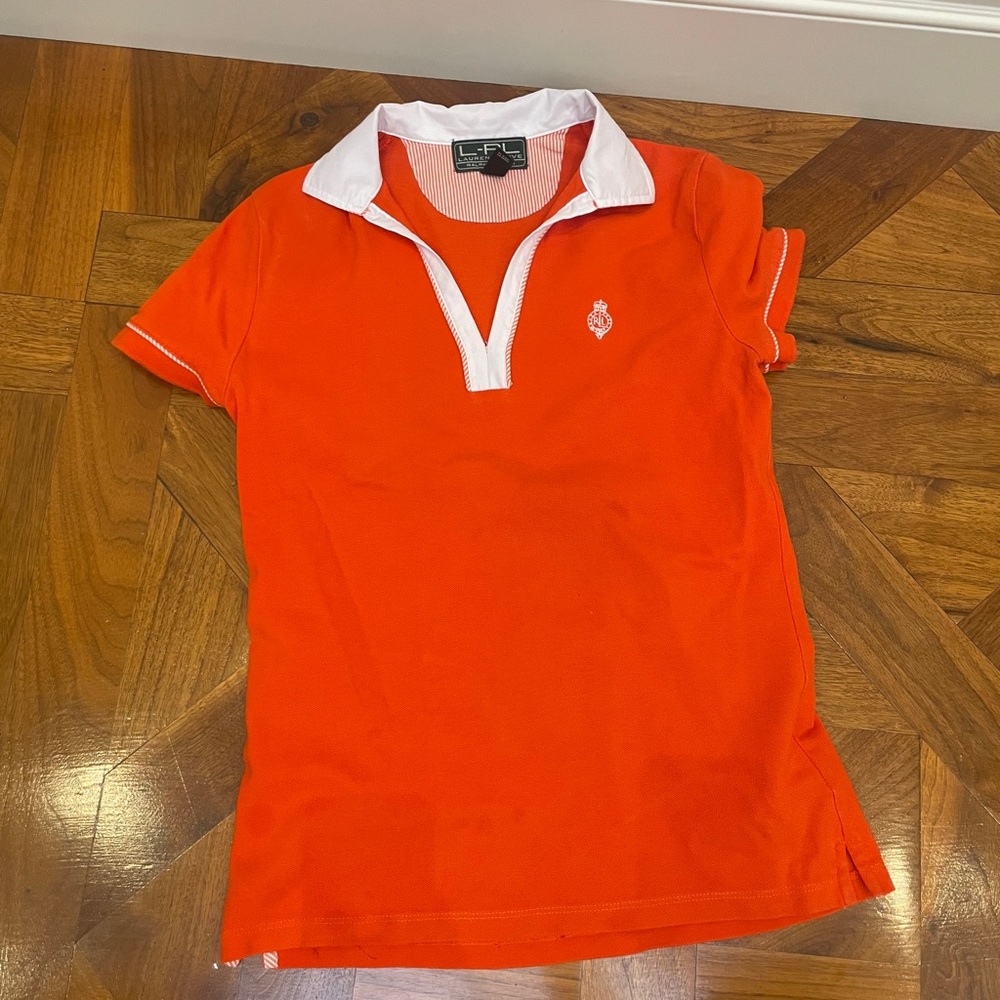 Lauren Active by Ralph Lauren orange polo shirt